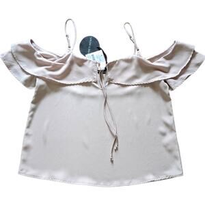 Harlowe & Graham cold shoulder top pink size L NWT